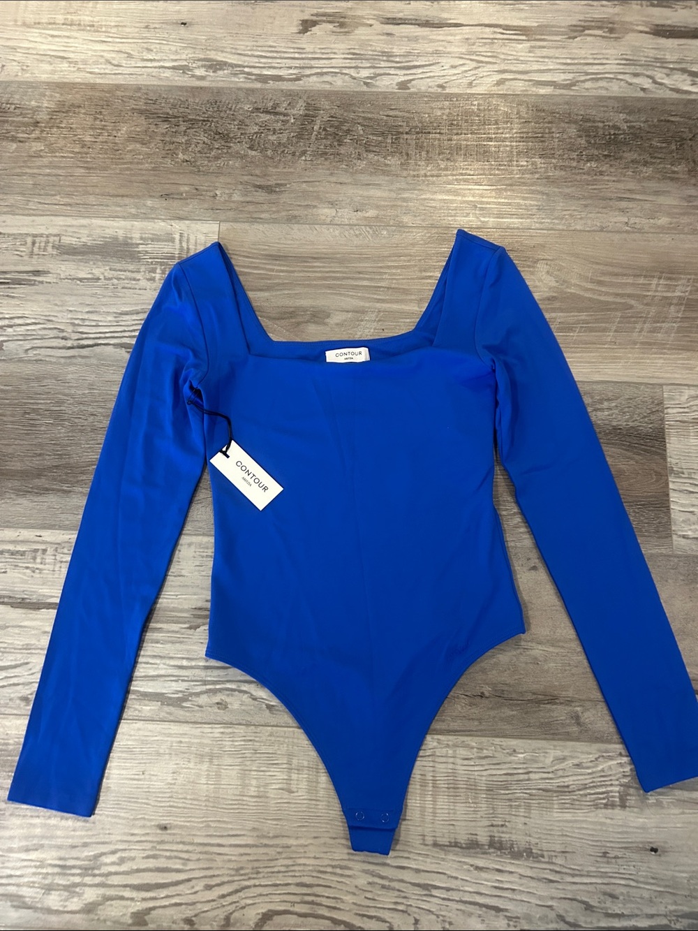 Aritzia Contour Blue Long Sleeve Bodysuit, Size S